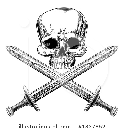 Skull And Crossbones Clipart #1337852 by AtStockIllustration