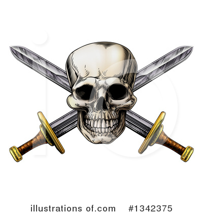 Skull And Crossbones Clipart #1342375 by AtStockIllustration