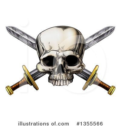 Skull And Crossbones Clipart #1355566 by AtStockIllustration