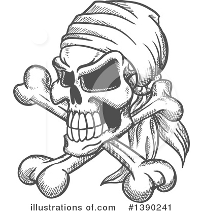 Royalty-Free (RF) Skull Clipart Illustration by Vector Tradition SM - Stock Sample #1390241