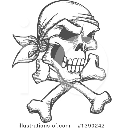 Skull And Crossbones Clipart #1390242 by Vector Tradition SM