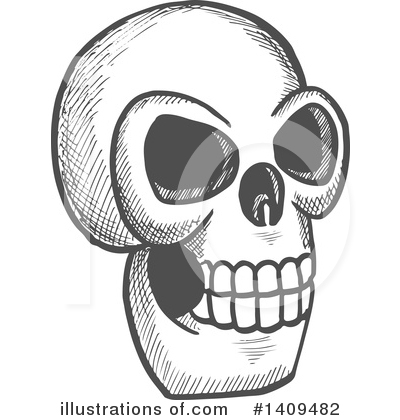 Royalty-Free (RF) Skull Clipart Illustration by Vector Tradition SM - Stock Sample #1409482