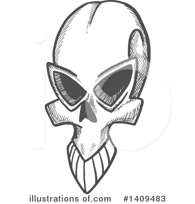 Royalty-Free (RF) Skull Clipart Illustration by Vector Tradition SM - Stock Sample #1409483