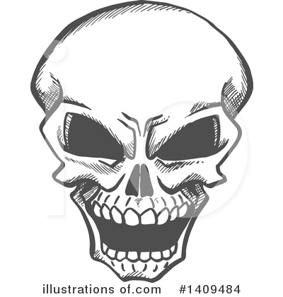 Royalty-Free (RF) Skull Clipart Illustration by Vector Tradition SM - Stock Sample #1409484
