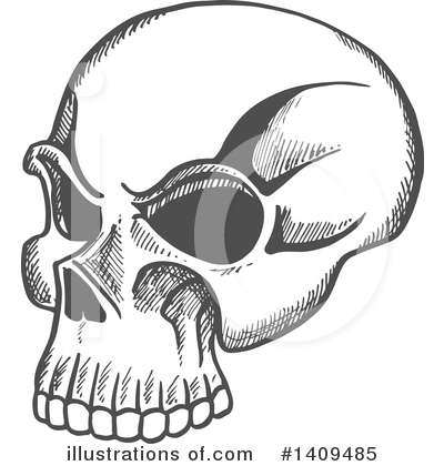 Royalty-Free (RF) Skull Clipart Illustration by Vector Tradition SM - Stock Sample #1409485