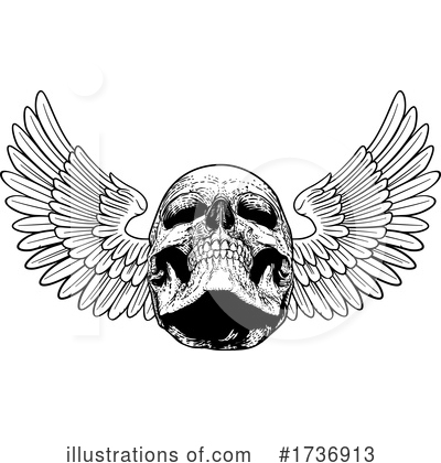 Winged Skull Clipart #1736913 by AtStockIllustration