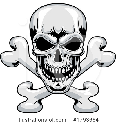 Royalty-Free (RF) Skull Clipart Illustration by Hit Toon - Stock Sample #1793664