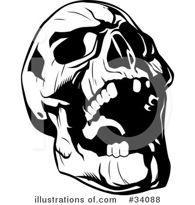 Royalty-Free (RF) Skull Clipart Illustration by Lawrence Christmas Illustration - Stock Sample #34088