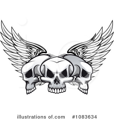 Winged Skull Clipart #1083634 by Vector Tradition SM