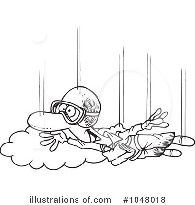 Royalty-Free (RF) Skydiving Clipart Illustration by toonaday - Stock Sample #1048018