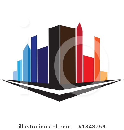 Royalty-Free (RF) Skyscraper Clipart Illustration by ColorMagic - Stock Sample #1343756