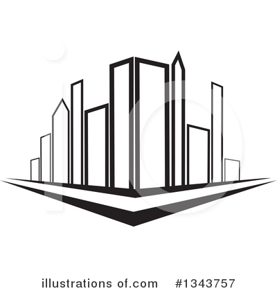 Royalty-Free (RF) Skyscraper Clipart Illustration by ColorMagic - Stock Sample #1343757