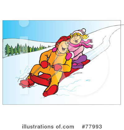 Royalty-Free (RF) Sledding Clipart Illustration by Snowy - Stock Sample #77993