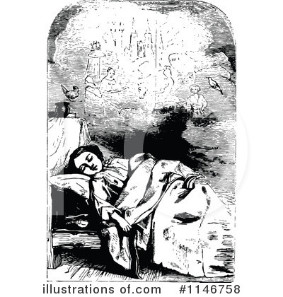 Royalty-Free (RF) Sleeping Clipart Illustration by Prawny Vintage - Stock Sample #1146758
