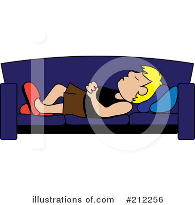 Royalty-Free (RF) Sleeping On A Couch Clipart Illustration by Pams Clipart - Stock Sample #212256