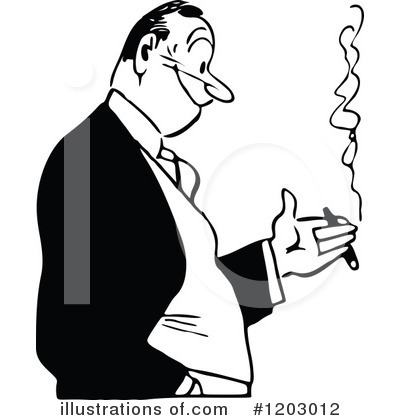 Royalty-Free (RF) Smoking Clipart Illustration by Prawny Vintage - Stock Sample #1203012