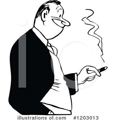Royalty-Free (RF) Smoking Clipart Illustration by Prawny Vintage - Stock Sample #1203013