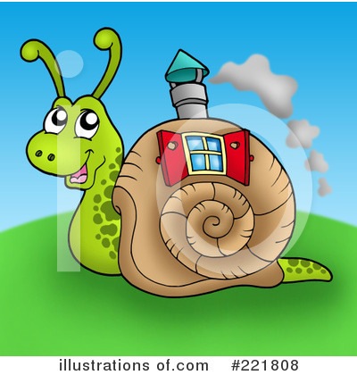 Royalty-Free (RF) Snail Clipart Illustration by visekart - Stock Sample #221808