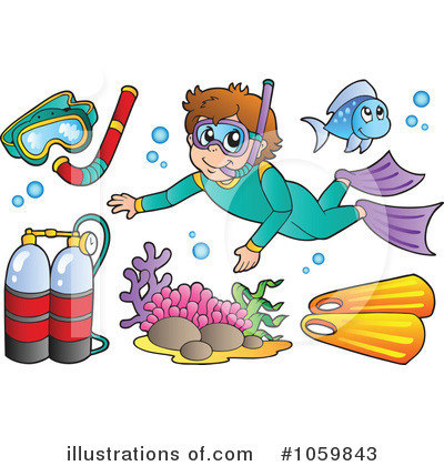 Royalty-Free (RF) Snorkel Clipart Illustration by visekart - Stock Sample #1059843