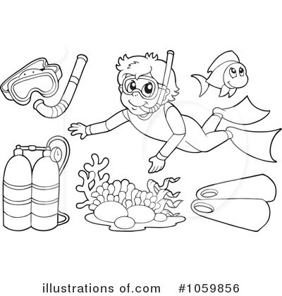 Royalty-Free (RF) Snorkel Clipart Illustration by visekart - Stock Sample #1059856