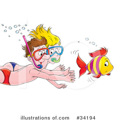 Royalty-Free (RF) Snorkel Clipart Illustration by Alex Bannykh - Stock Sample #34194