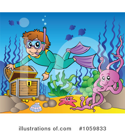 Royalty-Free (RF) Snorkeling Clipart Illustration by visekart - Stock Sample #1059833