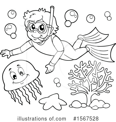 Royalty-Free (RF) Snorkeling Clipart Illustration by visekart - Stock Sample #1567528