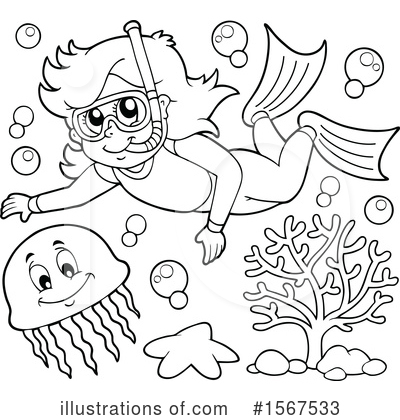 Royalty-Free (RF) Snorkeling Clipart Illustration by visekart - Stock Sample #1567533