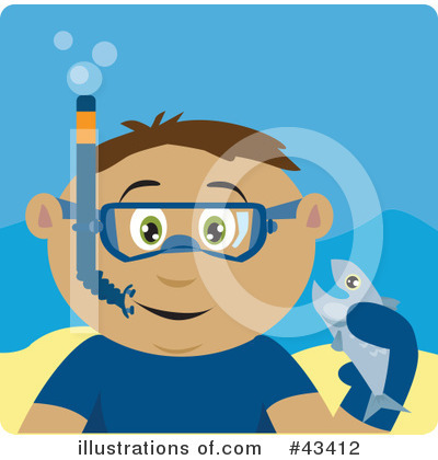 Royalty-Free (RF) Snorkeling Clipart Illustration by Dennis Holmes Designs - Stock Sample #43412