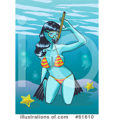 Royalty-Free (RF) Snorkeling Clipart Illustration by r formidable - Stock Sample #61610