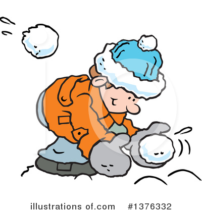 Snowball Fight Clipart #1376332 by Johnny Sajem