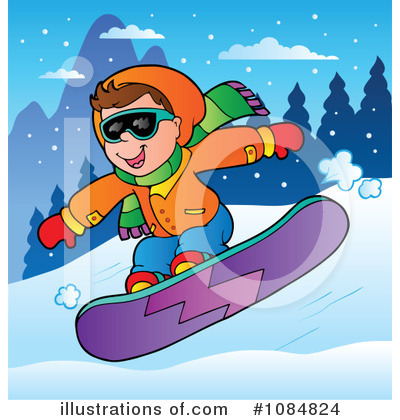 Royalty-Free (RF) Snowboarding Clipart Illustration by visekart - Stock Sample #1084824