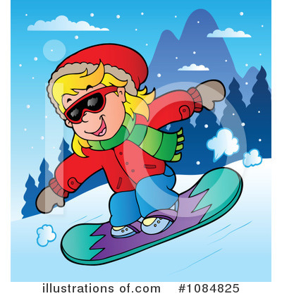 Royalty-Free (RF) Snowboarding Clipart Illustration by visekart - Stock Sample #1084825
