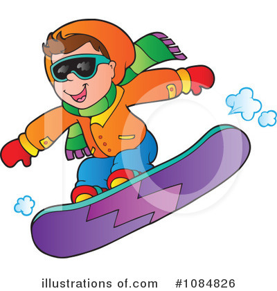 Royalty-Free (RF) Snowboarding Clipart Illustration by visekart - Stock Sample #1084826