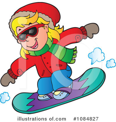 Royalty-Free (RF) Snowboarding Clipart Illustration by visekart - Stock Sample #1084827