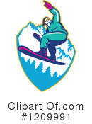 Snowboarding Clipart #1209991 by patrimonio