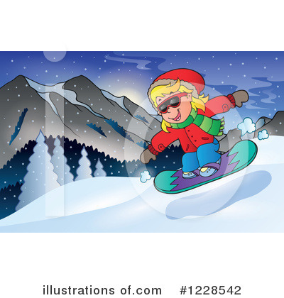 Royalty-Free (RF) Snowboarding Clipart Illustration by visekart - Stock Sample #1228542