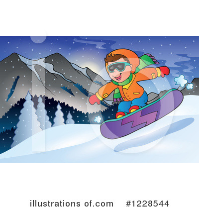 Royalty-Free (RF) Snowboarding Clipart Illustration by visekart - Stock Sample #1228544