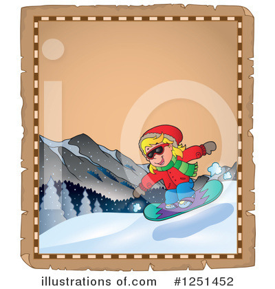 Royalty-Free (RF) Snowboarding Clipart Illustration by visekart - Stock Sample #1251452