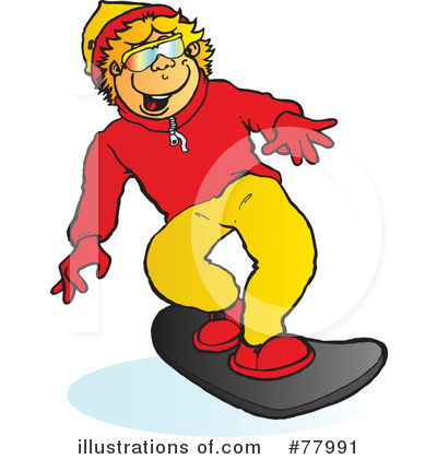 Royalty-Free (RF) Snowboarding Clipart Illustration by Snowy - Stock Sample #77991
