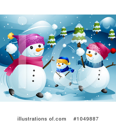 Royalty-Free (RF) Snowman Clipart Illustration by BNP Design Studio - Stock Sample #1049887