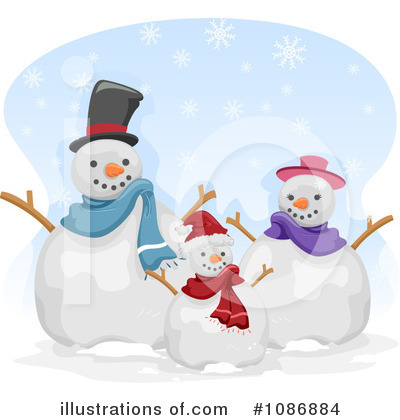 Royalty-Free (RF) Snowman Clipart Illustration by BNP Design Studio - Stock Sample #1086884