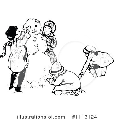 Royalty-Free (RF) Snowman Clipart Illustration by Prawny Vintage - Stock Sample #1113124