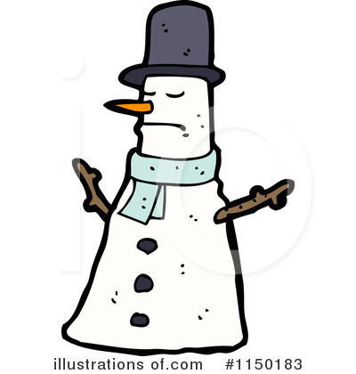 Royalty-Free (RF) Snowman Clipart Illustration by lineartestpilot - Stock Sample #1150183