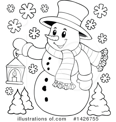 Royalty-Free (RF) Snowman Clipart Illustration by visekart - Stock Sample #1426755