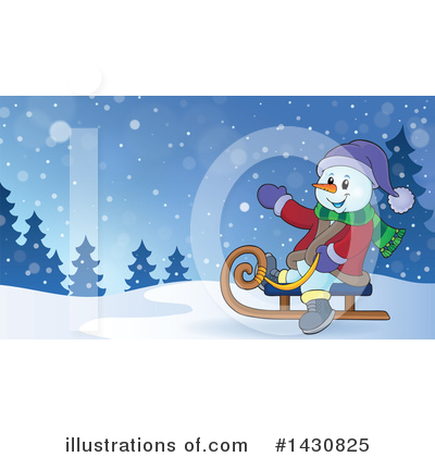 Royalty-Free (RF) Snowman Clipart Illustration by visekart - Stock Sample #1430825