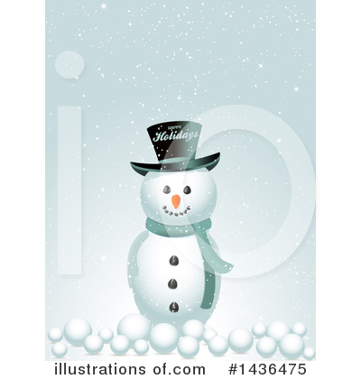 Royalty-Free (RF) Snowman Clipart Illustration by elaineitalia - Stock Sample #1436475