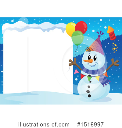 Royalty-Free (RF) Snowman Clipart Illustration by visekart - Stock Sample #1516997