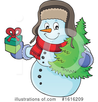 Royalty-Free (RF) Snowman Clipart Illustration by visekart - Stock Sample #1616209