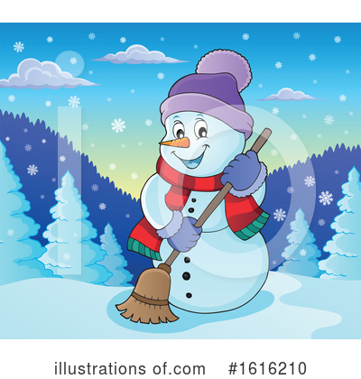 Royalty-Free (RF) Snowman Clipart Illustration by visekart - Stock Sample #1616210